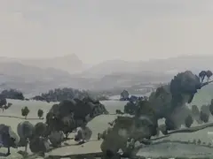 Open landscape by William Dring, watercolour, sold Dec 2022