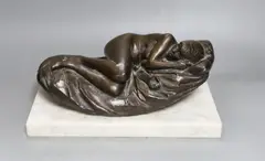 Butler, 77'on a white marble plinth, total length 30.5 cm by James Butler, bronze, sold Dec 2022