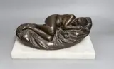 Butler, 77'on a white marble plinth, total length 30.5 cm by James Butler, bronze, sold Dec 2022
