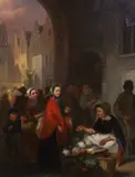 Untitled by Ferdinand de Braekeleer, oil on panel, sold Dec 2022