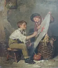 Bubbles by Edwin Roberts, oil, sold Dec 2022