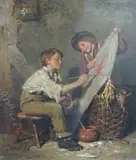 Bubbles by Edwin Roberts, oil, sold Dec 2022