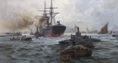 'Off to the Cape - A Donald Curree Steamer going down by Charles John De Lacy, oil on canvas, sold Dec 2022