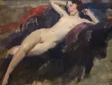 Reclining nudeoil on canvaswith artist stamp verso by Walter Ernest Webster, oil on canvas, sold Dec 2022