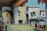 Porto Fino by Cecil Rochfort D'Oyly-John, oil on canvas, sold Dec 2022