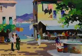 'Villefranche near Nice and Cannes by Cecil Rochfort D'Oyly-John, oil on canvas, sold Dec 2022