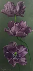 Tulips by Eliot Hodgkin, oil on board, sold Dec 2022