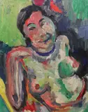 After Matisse Female nudeoil on boardsigned and dated by James Lawrence Isherwood, oil on board, sold Dec 2022