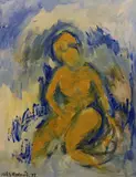 Welsh nude by James Lawrence Isherwood, oil on canvas, sold Dec 2022