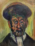 Man in Cap by James Lawrence Isherwood, oil on board, sold Dec 2022