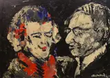 'You are naughty but I like you / Thatcher by James Lawrence Isherwood, oil on board, sold Dec 2022