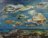 Sky over Abergavenny by James Lawrence Isherwood, oil on board, sold Dec 2022