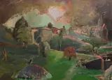 Motcombe Park (Eastbourne) by Harold Mockford, oil on board, sold Dec 2022