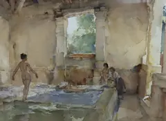 Lavoir, La Bastide' watercolour signed and dated May 1966 by William Russell Flint, watercolour, sold Dec 2022
