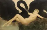 Leda and the swan by Louis Icart, etching, sold Dec 2022