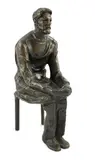 A cast bronze figure of Anton Chekhov (Russian, 1860-1904), playwright and short story writer) by Fredda Brilliant, bronze, sold Dec 2022