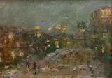 Fireworks over Paris 1907oil on cardsigned and by Konstantin Korovin, Oil on card, sold Dec 2022