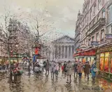 Rue Tronchet by Antoine Blanchard, oil on canvas, sold Dec 2022