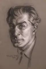 Baron by Stephen Ward, Charcoal and chalk, sold Dec 2022