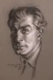 Baron by Stephen Ward, Charcoal and chalk, sold Dec 2022