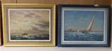 Moonshine passing Wallet Spitway' and 'Maud entering The Medway by Vic Trevett, oil, sold Dec 2022