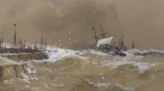 Towing in distress by Thomas Bush Hardy, watercolour, offered Dec 2022