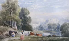 Bolton AbbeywatercolourChris Beetles label verso13 by David Cox, watercolour, sold Dec 2022