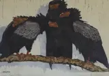 Three bataleurs by Martin Erich Phillipp, 1914, woodcut, offered Dec 2022