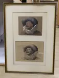 Conté crayon drawing and the etching from it by Alexander Louis Leloir, etching, offered Dec 2022