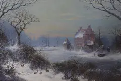 The Old Manor by Michael Matthews, oil on canvas, sold Dec 2022