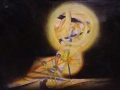 The Golden Spheres by Robin Baring, 1966, oil on canvas, sold Dec 2022