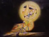 The Golden Spheres by Robin Baring, 1966, oil on canvas, sold Dec 2022