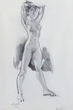 Acrobat' pencil on paper signed, titled and dated 1925 21 x 15cm by William Russell Flint, 1925, pencil on paper, sold Dec 2022