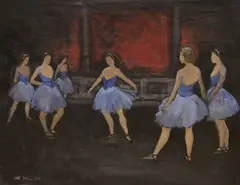 Ballerinas by Otto Olsen, oil on canvas, sold Nov 2022