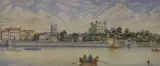 Boating on The Thames with the Tower of London by H. Burgess, 1869, watercolour, offered Nov 2022