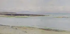 Coastal landscape with gulls by George Cockram, watercolour, sold Nov 2022