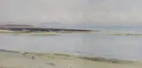 Coastal landscape with gulls by George Cockram, watercolour, sold Nov 2022