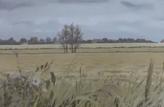 The Barley Fields by Anthony Day, gouache, offered Nov 2022
