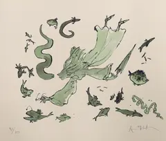 Life Under Water by Quentin Blake, lithograph, sold Nov 2022