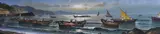 View along the Neapolitan coast by Mario Galanti, oil on canvas, sold Nov 2022
