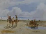 Figures on the seashore by William Joseph J. C. Bond, watercolour, sold Nov 2022