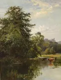 Arundel Castle from the meadows by Walter Wallor Caffyn, oil on canvas, sold Nov 2022