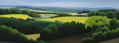 Yellow Fields by Jenny Graham, oil on canvas, sold Nov 2022