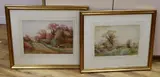 Changing Pastures' and 'Going to Market by Henry John Sylvester Stannard, watercolor, sold Nov 2022