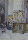 St Vincent, Rouen by Ernest George, 1903, watercolour, sold Nov 2022
