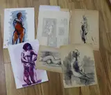 A small group of ink and wash studies by H.H. Sayce, ink and wash, sold Nov 2022