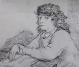 Portrait of a lady by Llewelyn Petley Jones, etching, offered Nov 2022