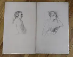Henry Irving (First State) and Ellen Terry, both signed in the plate, 46 x 28cm, unframed by William Rothenstein, print (other), sold Nov 2022