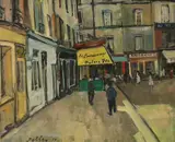 Le Contrescarpe, Paris by Llewelyn Petley Jones, oil on canvas, sold Nov 2022