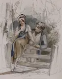 Young Love by Thomas Uwins, pencil and watercolour, sold Nov 2022